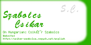 szabolcs csikar business card